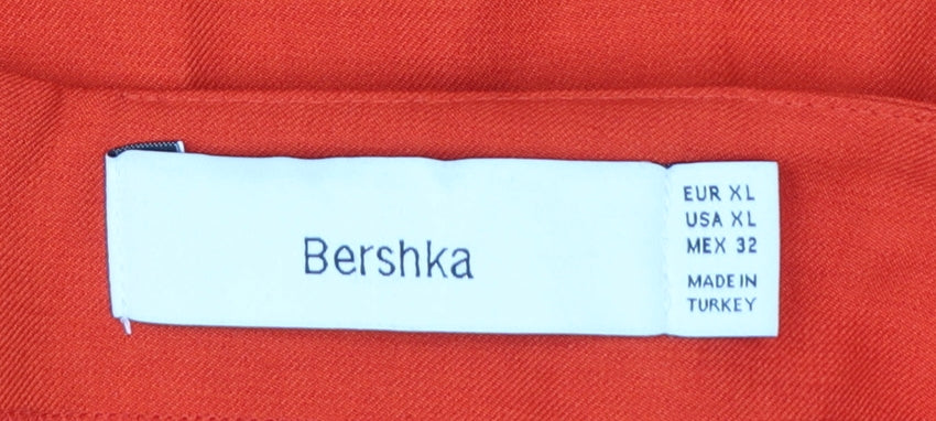 Bershka Women’s Red Wrap Skort Short Summer Polyester XL