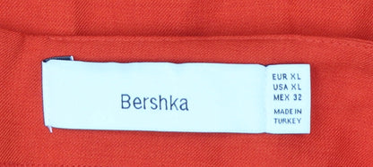 Bershka Women’s Red Wrap Skort Short Summer Polyester XL