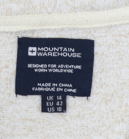 Mountain Warehouse Womens Beige 1/2 Zip Fleece Pullover UK 14