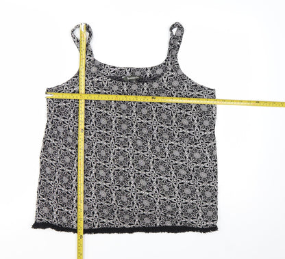 Bonmarché Womens Black Geometric Camisole Tank Top Size 14