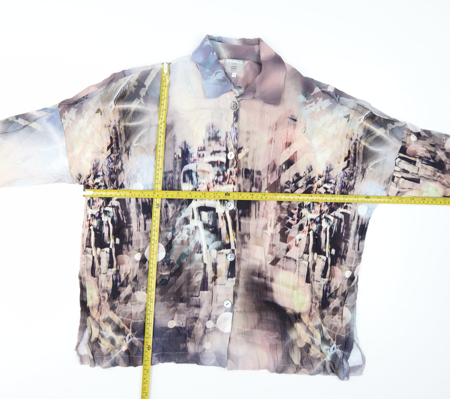 WALL London Womens Multicoloured Sheer Tunic Blouse One Size