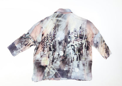 WALL London Womens Multicoloured Sheer Tunic Blouse One Size