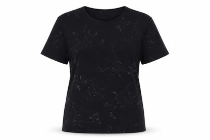 Bonmarché Women's Black Floral Glitter T-Shirt XL