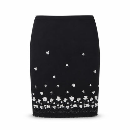 New Look Women Black Size 14 Embroidered Pencil Skirt