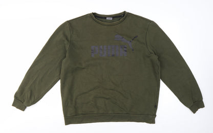 Puma Men’s Green XL Pullover Crew Neck Logo Sweatshirt