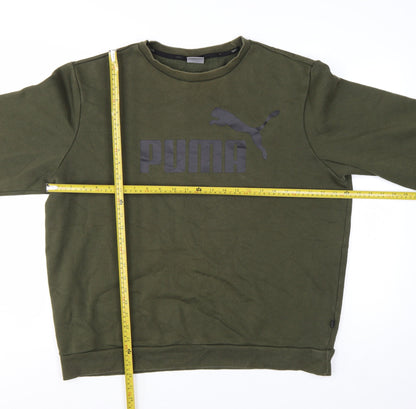 Puma Men’s Green XL Pullover Crew Neck Logo Sweatshirt