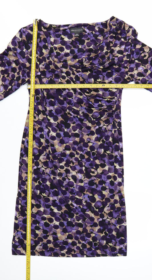 Connected Apparel Women’s Purple Polka Dot Sheath Dress Size 12