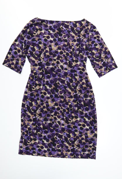 Connected Apparel Women’s Purple Polka Dot Sheath Dress Size 12