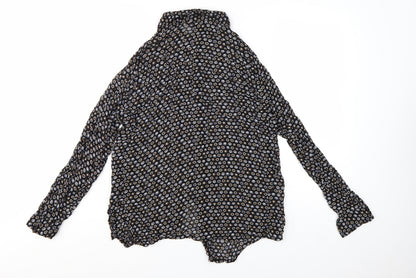 H&M Women’s Black Geometric Button-Up Shirt Size 14