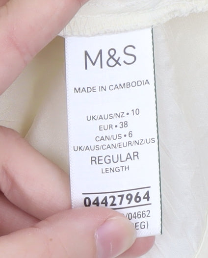 Marks and Spencer Women Ivory Size 10 Midi T-Shirt Dress