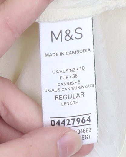 Marks and Spencer Women Ivory Size 10 Midi T-Shirt Dress