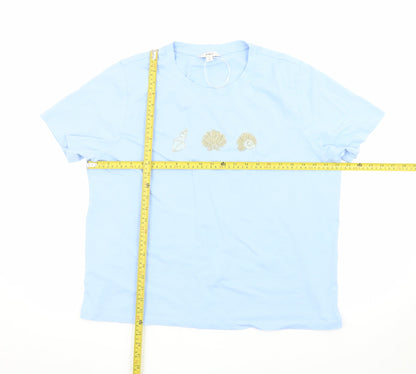 Marks and Spencer Women’s Blue Beaded Shell T-Shirt Size 18