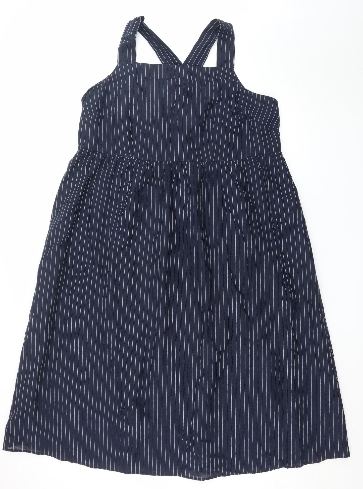 Marks and Spencer Women’s Blue Striped Sleeveless A-Line Dress Size 20