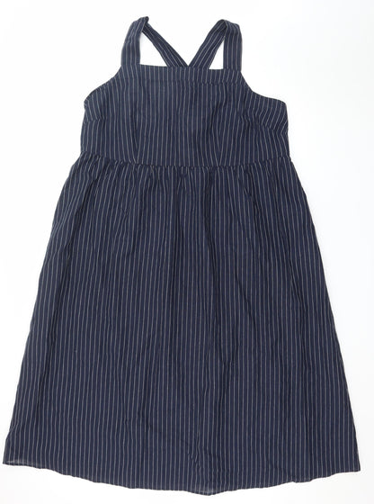 Marks and Spencer Women’s Blue Striped Sleeveless A-Line Dress Size 20