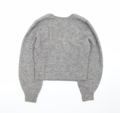 H&M Women’s Grey Slim Fit Knit Pullover Jumper Size 12