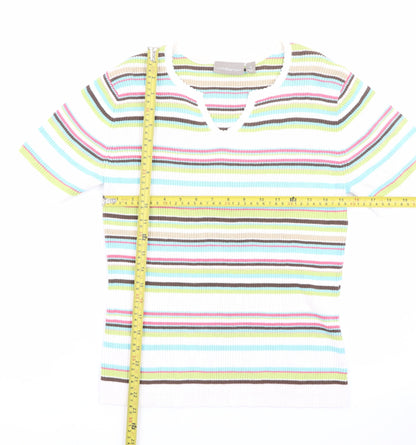 Croft & Barrow Women's Multicoloured Striped Knit T-Shirt M