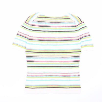 Croft & Barrow Women's Multicoloured Striped Knit T-Shirt M