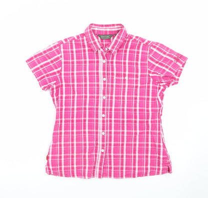 Regatta Womens Pink Check Short Sleeve Button-Up Shirt UK 12