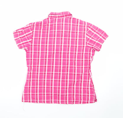 Regatta Womens Pink Check Short Sleeve Button-Up Shirt UK 12
