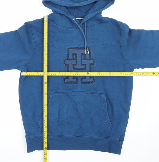 Tommy Hilfiger Men's Blue Pullover Logo Hoodie Size S