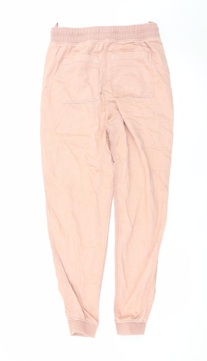 Marks and Spencer Women Pink Size 8 Lyocell Cotton Jogger Trousers