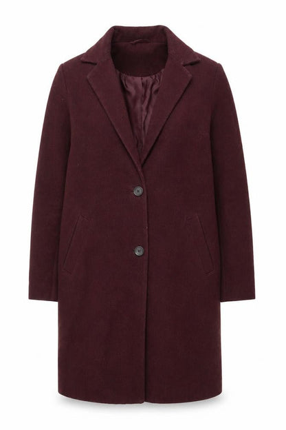 New Look Women’s Red Long Wool Blend Overcoat Size 6