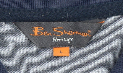 Ben Sherman Heritage Grey Men's L Polo Shirt Short Sleeve Cotton