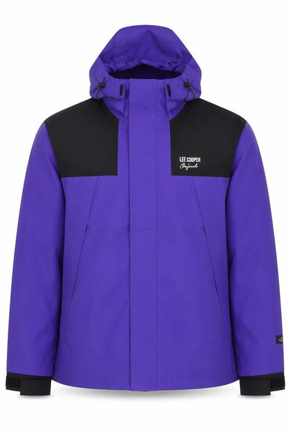 Lee Cooper Men’s Purple XL Waterproof Hooded Softshell Jacket