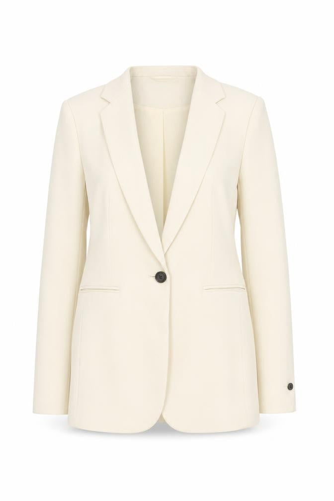 H&M Women's Ivory Single-Breasted Blazer Size 6 Slim Fit