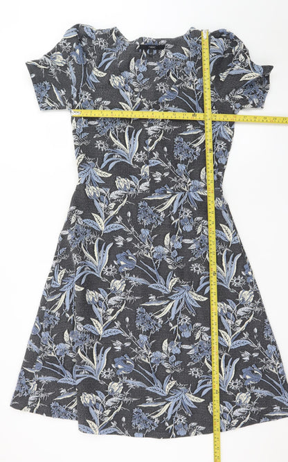 Next Women’s Multicoloured Floral A-Line Dress Size 10 Tall