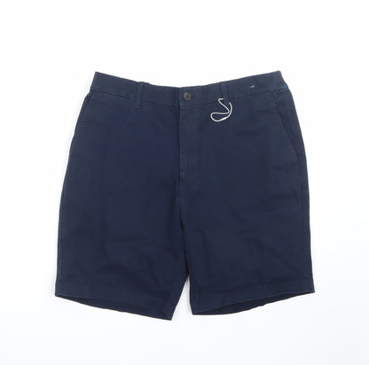 Marks and Spencer Men's Blue Chino Shorts Size L 36in Elastic Waist