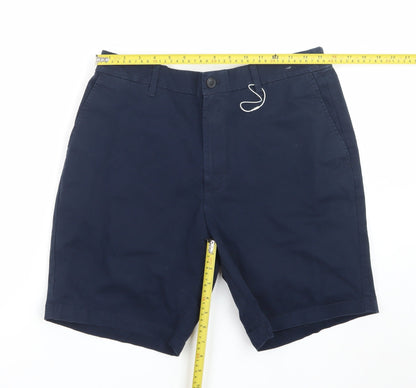Marks and Spencer Men's Blue Chino Shorts Size L 36in Elastic Waist