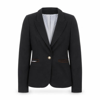 Attentif Women's Black Slim Fit One-Button Blazer Size 10