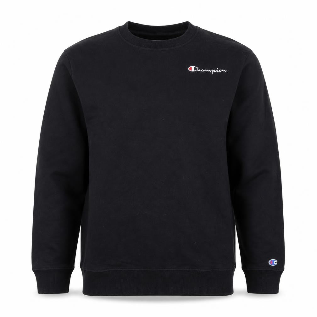 Champion Mens Black Medium Crew Neck Pullover Sweatshirt
