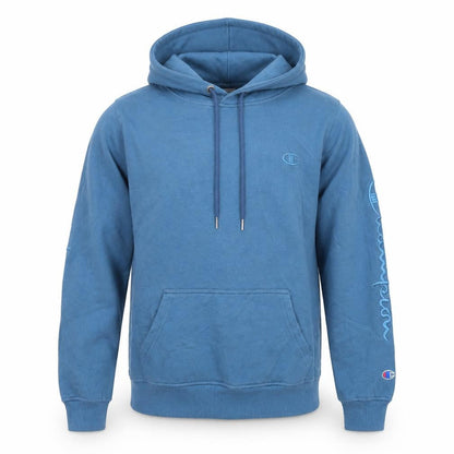 Champion Men’s Blue XL Pullover Hoodie with Logo Sleeve Print