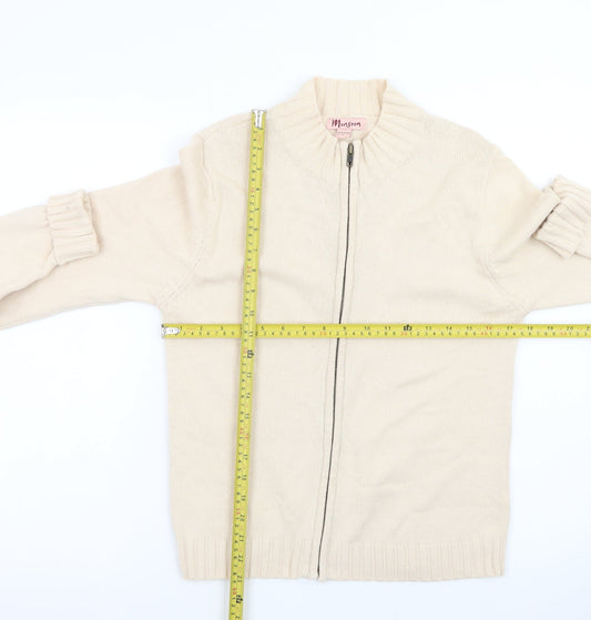 Monsoon Women Beige Full Zip Cardigan Size 12 Cotton Blend