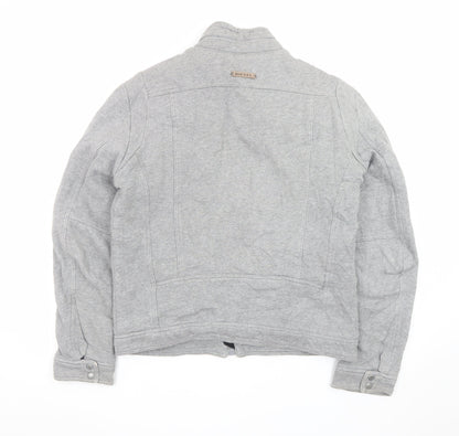 Diesel Men’s Grey Cotton Bomber Jacket Size L Regular Fit