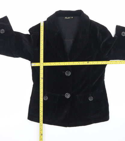 Foxhole Women’s Black Velvet Tailored Blazer Size 10 Classic Jacket