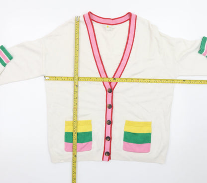 Boden Women’s Multicoloured Cotton V-Neck Cardigan Size 16