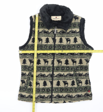 Woolrich Womens Beige Fleece Zip Waistcoat Bodywarmer M