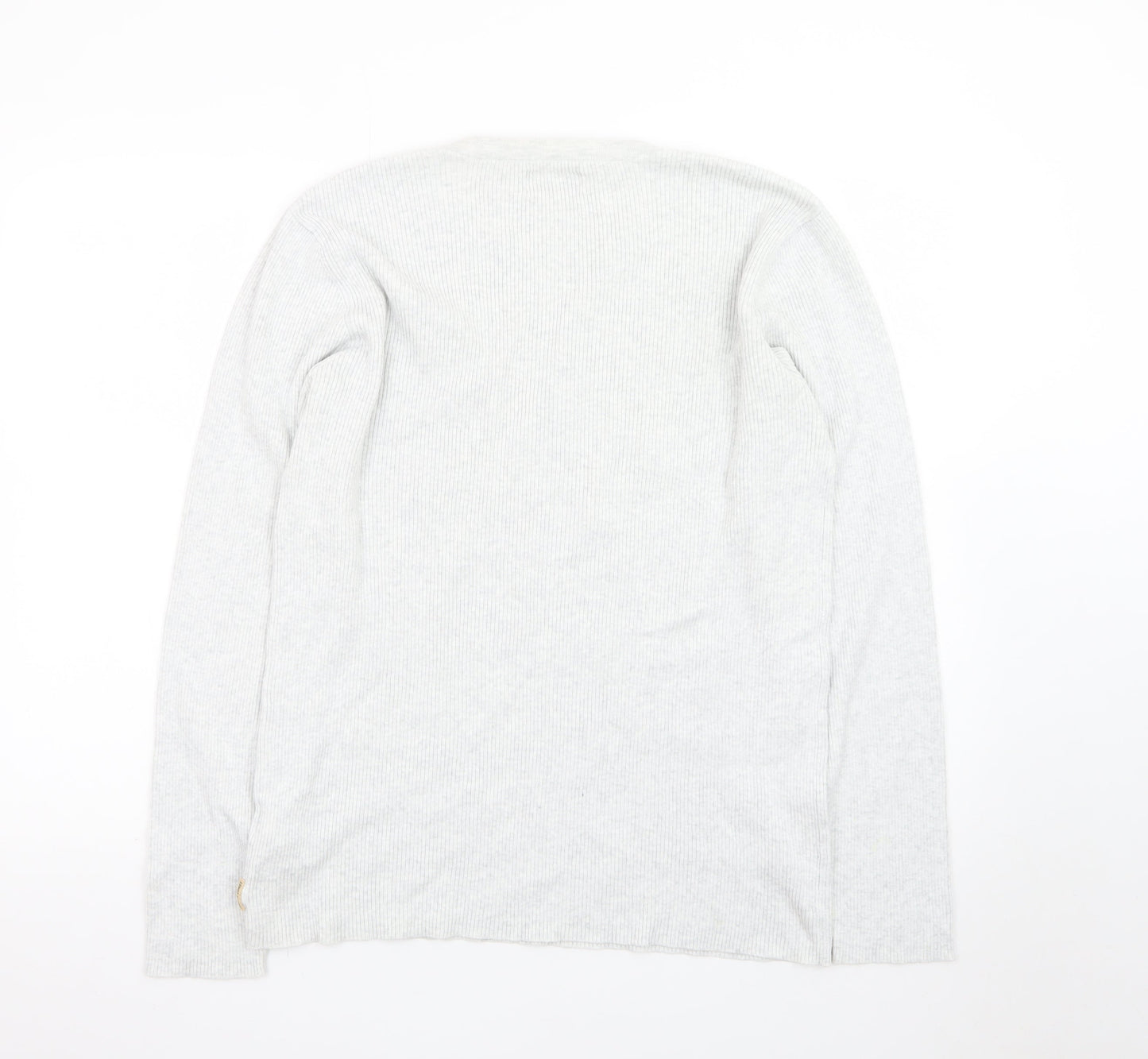 Marks and Spencer Men’s Grey Henley Long Sleeve T-Shirt Size L