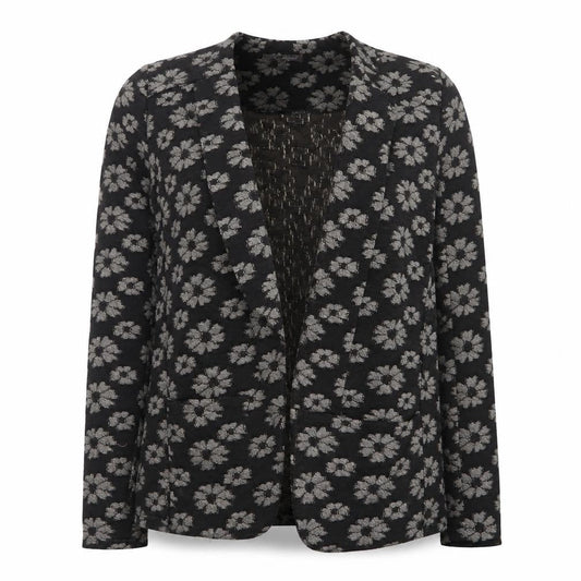 Laura Ashley Women Black Floral V-Neck Long Sleeve Blouse Size 12