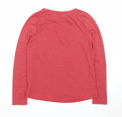 NOCOZO Womens Red Striped Star Sequin Long Sleeve T-Shirt UK 12