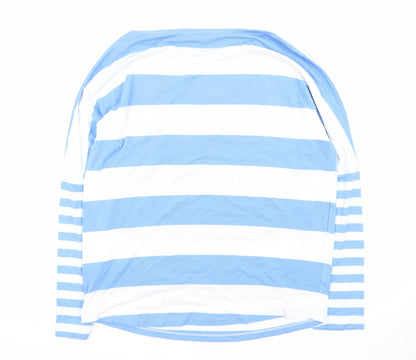 Next Women's Blue White Striped Long Sleeve Jersey T-Shirt UK 12