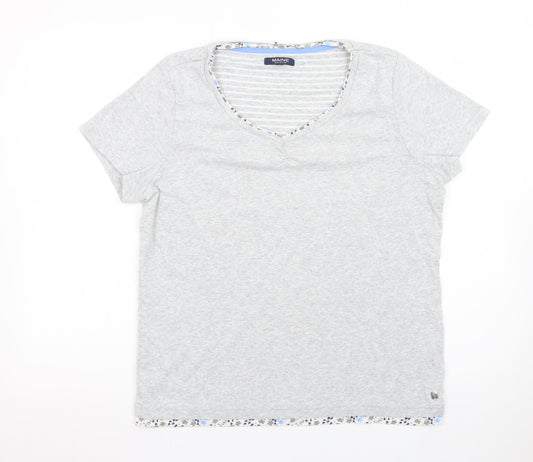 Maine New England Women's Grey V-Neck Cotton T-Shirt Size 18