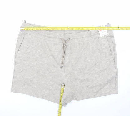 Marks and Spencer Men's Beige 3XL Sweat Shorts with Drawstring