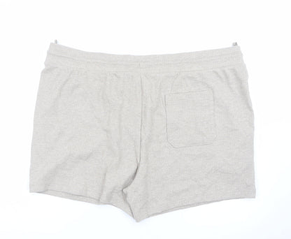 Marks and Spencer Men's Beige 3XL Sweat Shorts with Drawstring