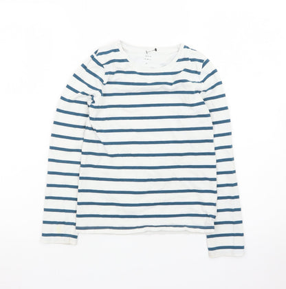 John Lewis Girls Blue Stripe Long Sleeve Cotton T-Shirt Age 10 Years