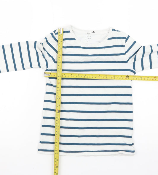 John Lewis Girls Blue Stripe Long Sleeve Cotton T-Shirt Age 10 Years