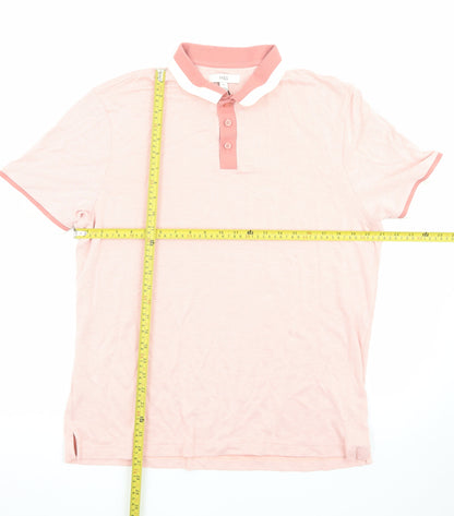 Marks and Spencer Men's Pink Cotton Polo Shirt XL Regular Fit